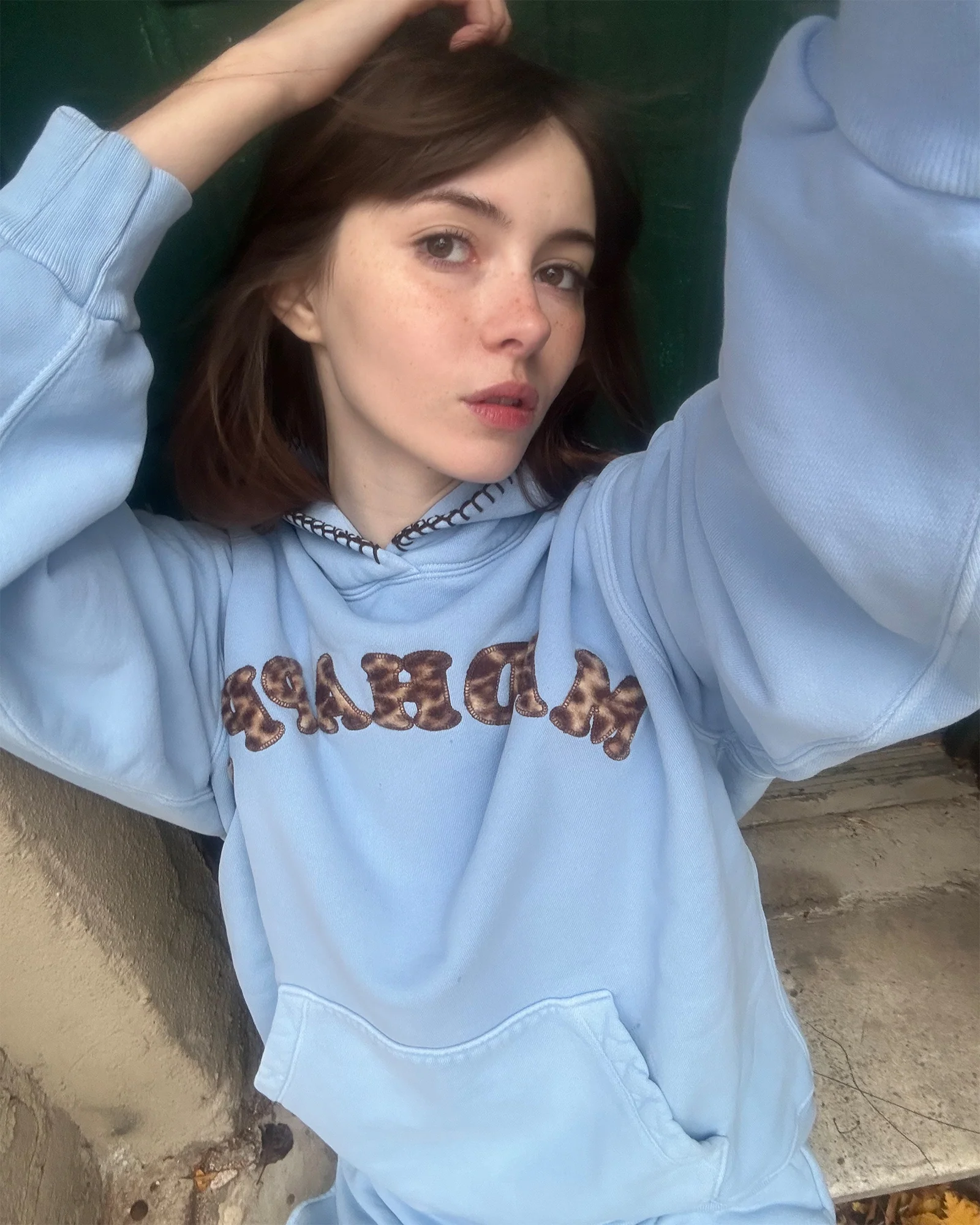 Leopard Appliqué Cooper Fleece Hoodie - Image 3