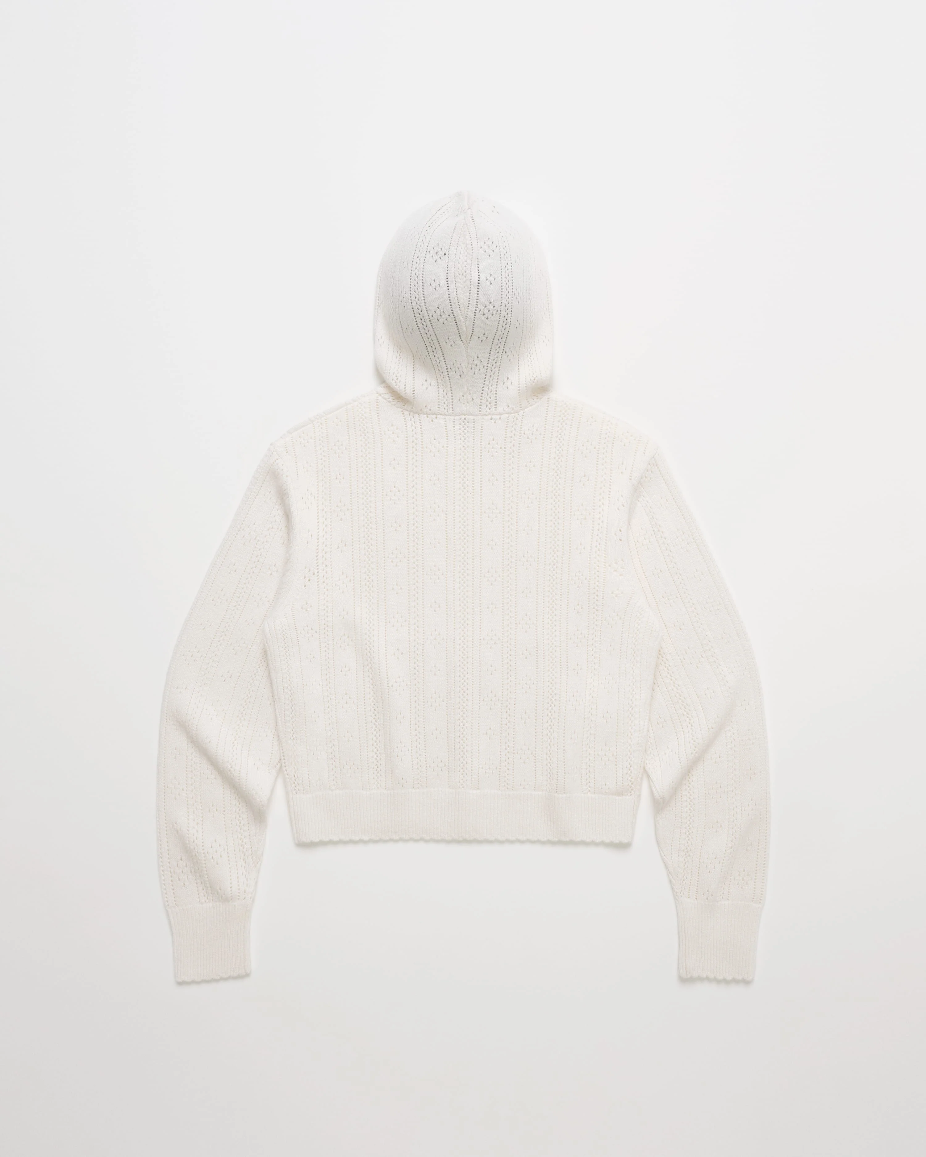 Pointelle Pullover Sweater Hoodie - Image 4