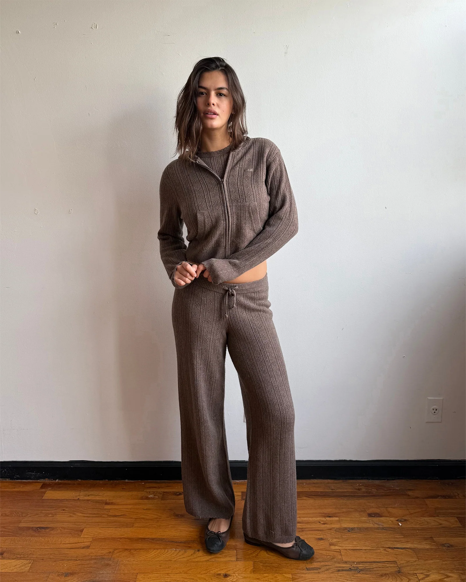 Pointelle Sweater Zip Up - Image 4