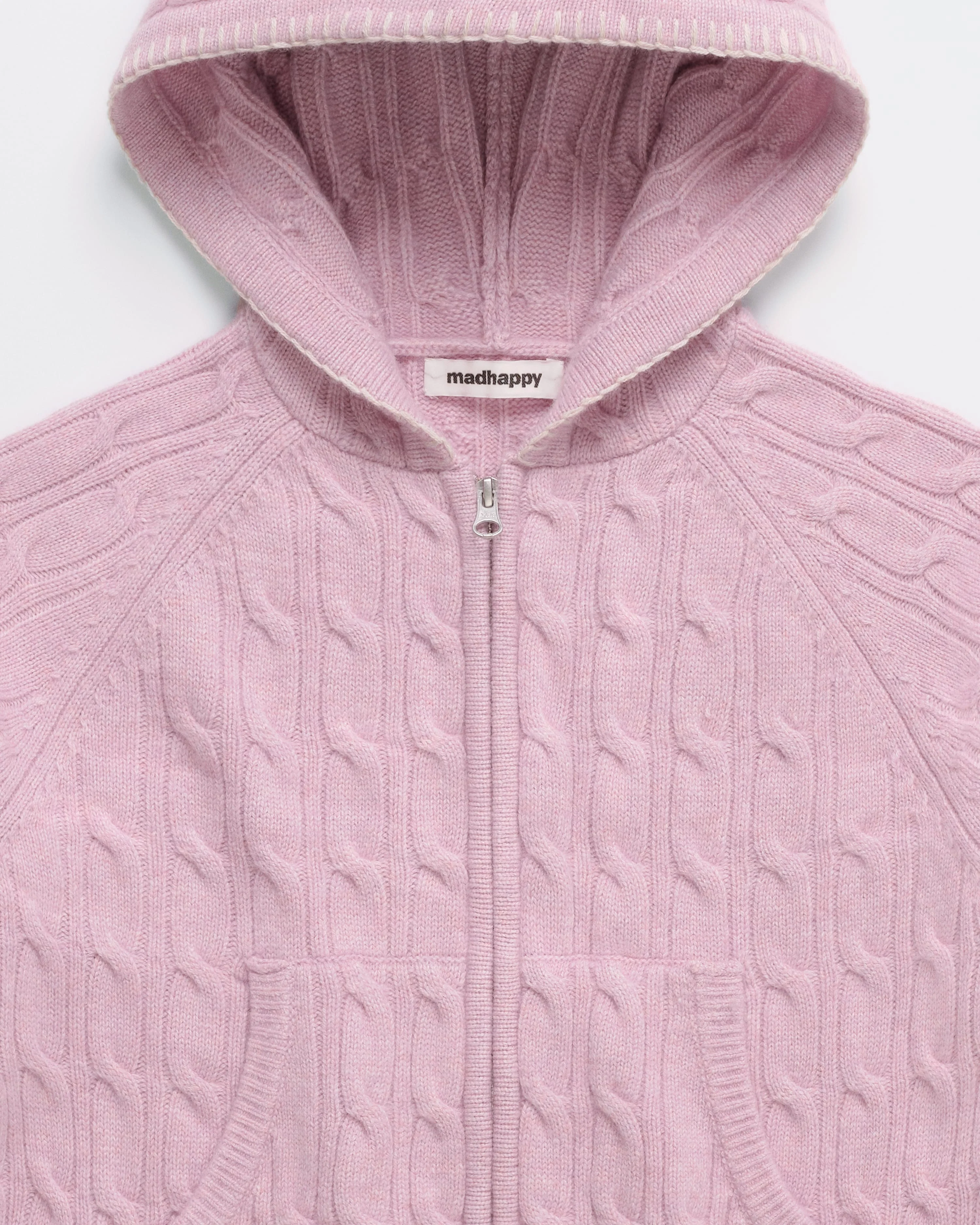 Zip Up Cable Sweater Hoodie - Image 2
