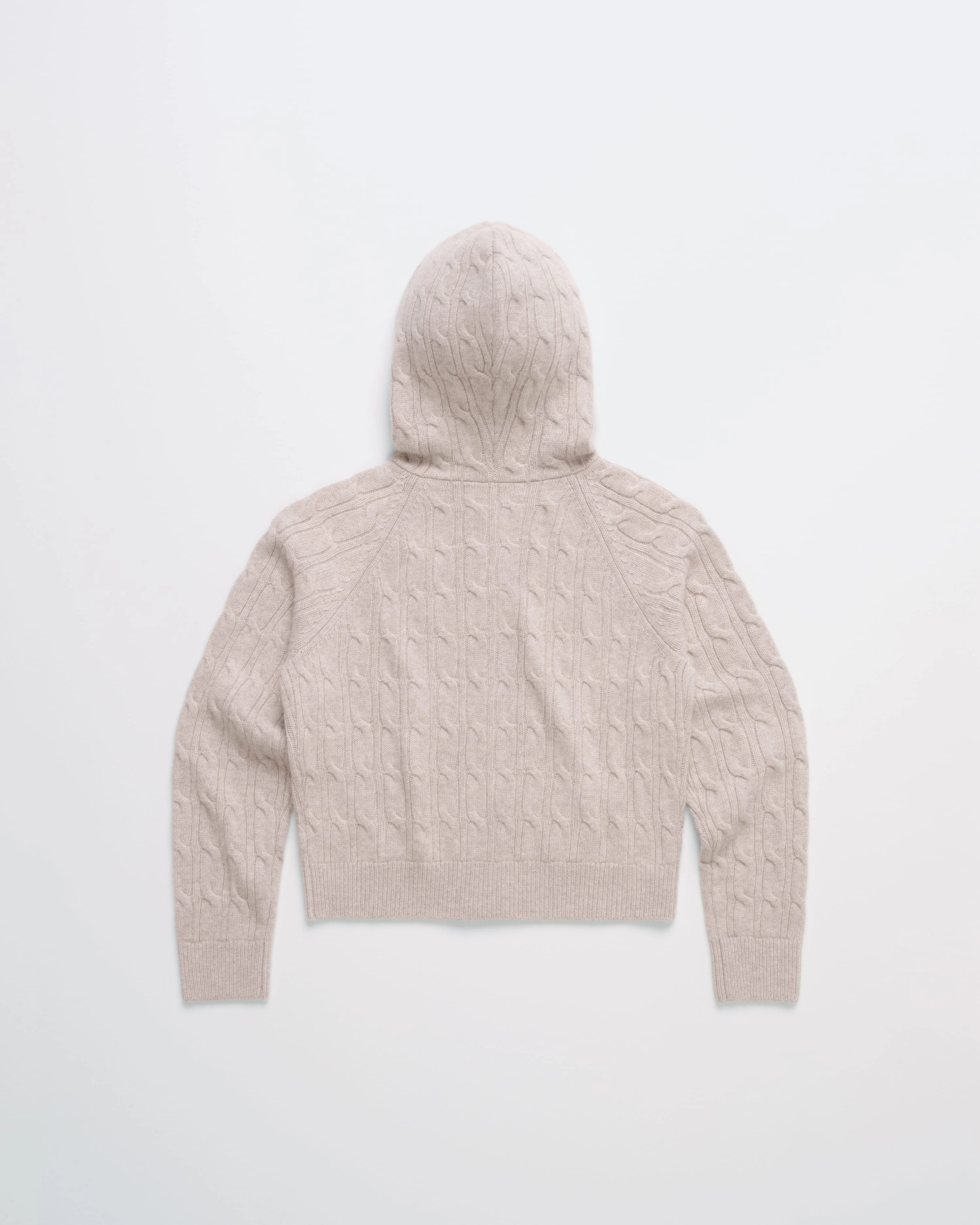 Zip Up Cable Sweater Hoodie - Image 3